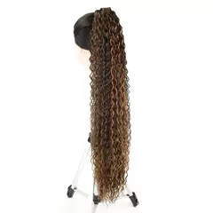 Extensões de rabo de cavalo encaracolado clipe em cordão sintético peruca de rabo de cavalo longo 32 Polegada onda de água afro rabo de cavalo feminino falso - Wolf Magazine