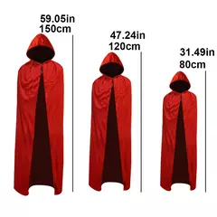 Halloween feminino masculino roupas cosplay traje adulto crianças gola capa preto vermelho reversível boné vampiro capa festa de halloween - comprar online