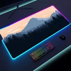 Imagem do Colorido Luminous LED Lighting Mouse Pad, Non-Slip RGB Gaming Mousepad, Grande Desk Mat, Firewatch Forest, PC Gamer, 900x400mm, XL