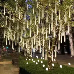 Impermeável LED Meteor Shower Rain Lights, Falling Raindrop, Fairy String Light para o Natal, Holiday Party, Patio Decor, 30 cm, 50cm - Wolf Magazine