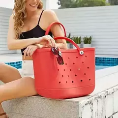 Saco De Praia De Eva Impermeável Durável, Buraco De Moda Sólida, Bolsa De Borracha, Barco De Praia, Esportes De Natação, Compras, Portátil - comprar online