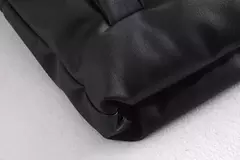Casaco de couro PU com gola alta para mulheres, coletes curtos com zíper, elegante e elegante, preto, feminino e feminino, outono e inverno - Wolf Magazine