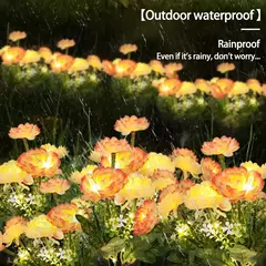 Lâmpada solar com luz led solar, impermeável, linda, para gramado, ao ar livre, jardim, paisagem, decoração de casa