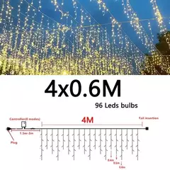 Guirlanda de luz LED ao ar livre para pátio, luzes de Natal, fadas, cortina de luz, rua, casamento, decoração do jardim - Wolf Magazine