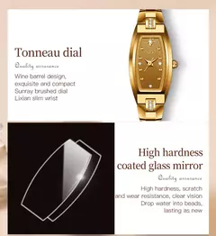 OLEVS-Mulheres Rose Gold Quartz Relógios De Pulso, Senhoras Relógios De Diamante, Pulseira De Aço De Tungstênio, Impermeável, Nobre, 5501 - comprar online