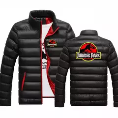 Imagem do Jurassic Park-jaqueta confortável de algodão acolchoada masculina, casaco com gola redonda, blusa colorida, nova, outono e inverno, 2023
