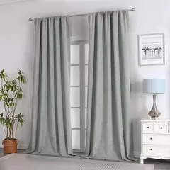 Cortina de teto alto para sala de estar, linho falso, monocromático, 100% apagão, quarto, 350m Altura - Wolf Magazine