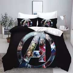 Conjunto de cama Disney Marvel Os Vingadores, Roupa de cama infantil, Anime Cartoon, Capa de edredão e fronha - Wolf Magazine