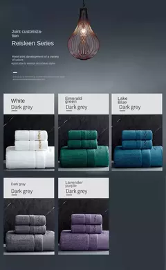 Conjunto de toalha de algodão egípcio para adultos, toalha de banho absorvente, cor sólida, bordado, toalha de rosto macio, espessado, 100% - Wolf Magazine