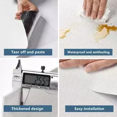 Waterproof Linen Wallpaper, 3D adesivos de parede, à prova de umidade e mofo resistente, Home Decoração Sala - Wolf Magazine