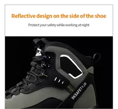 Sapatos de segurança leves impermeáveis masculinos, sapatilha à prova de perfurações, sapato de aço, botas indestrutíveis na internet