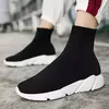 Sapato de meias de malha respirável masculino, meias unissex, sapato casual leve de slip-on preto, tamanho grande 47, na moda