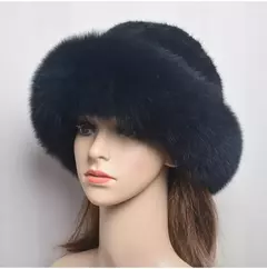 Chapéu de pele de vison genuíno para mulheres gorro de malha natural de luxo chapéu de malha artesanal pele de raposa real moda inverno quente, novo na internet