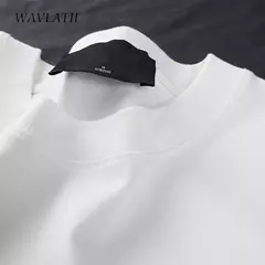 WAVLATII-Camisas de Verão Oversized para Homens e Mulheres, Camisetas Casuais Marrons, Streetwear Coreano, Unisex, Básico, Sólido, Jovem, Cool Tops - loja online