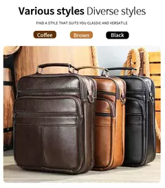 Westal Mensageiro de Couro Genuíno Bag, Laptop sacos para documentos, saco de negócios, Bolsas de ombro masculinas, 13 ", 6173 - comprar online
