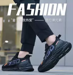 Calçado esportivo masculino casual de malha leve, respirável, legal, correndo, sola macia, confortável, antiderrapante, moda masculina, verão - comprar online