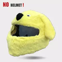 Uchoose capa de capacete de motocicleta, chapéu de pelúcia de desenho animado com orelhas grandes e flexíveis, capa protetora de capacete engraçado para andar na internet