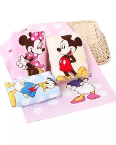 Toalha Disney Cartoon para Crianças e Adultos, Toalha Absorvente de Água, Toalha de Rosto, Minnie, Mickey Mouse, Pato Donald, Meninos e Meninas, 25x50cm