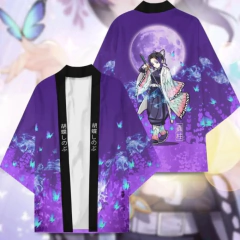 Personagem de anime japonês impresso quimono cardigan masculino feminino verão borboleta kochou shinobu impresso traje tradicional japonês na internet