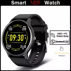 Imagem do Bluetooth Smart Watch para Homens e Mulheres, Pulseira de Fitness, Monitor de Freqüência Cardíaca, Chamada, Esporte, iOS, Android
