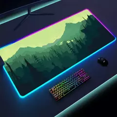 Colorido Luminous LED Lighting Mouse Pad, Non-Slip RGB Gaming Mousepad, Grande Desk Mat, Firewatch Forest, PC Gamer, 900x400mm, XL - loja online