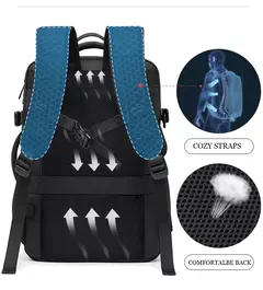 BANGE-Men's Waterproof Expansível Laptop Mochila, Grande Capacidade, Caminhadas Saco De Viagem, Mochilas Masculinas, 17,3";;VERDADEIRO;;"Blue 37L - comprar online