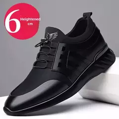 Sapatos esportivos casuais de verão respiráveis plus size sapatos masculinos de couro 6cm salto interno invisível aumentar sapatos 8cm na internet