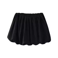 TRAF-Mini-saia balão feminina, elástico médio na cintura, bainha volumosa, saias femininas, moda - Wolf Magazine