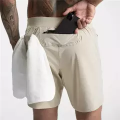 Shorts Jogger Quick Dry masculino, calças curtas para musculação, com bolso com zíper, ginástica fitness, verão 2022