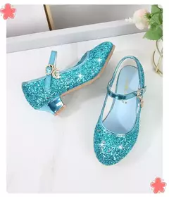 Sapato de salto alto de cristal infantil, sandálias de cristal, fivela, princesa sapato de dança, desempenho estudantil, couro, meninas, moda na internet