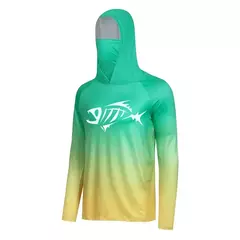 Pesca com capuz com máscara masculina, moletom manga comprida, proteção UV, umidade wicking, roupas de pesca na internet