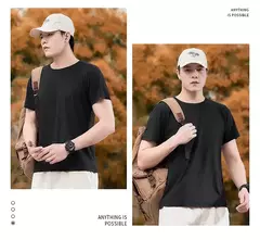 Camiseta esportiva de secagem rápida masculina, blusa de mangas curtas, casual preta e verde, camiseta de ginástica, roupas de verão, tamanho grande 6XL 7XL, 2024