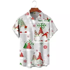 Camisa de Natal estampada 3D do Papai Noel masculina, tops de manga curta, camisas havaianas, roupas grandes soltas, moda - comprar online