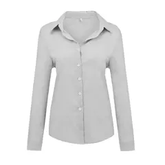 Blusas vintage grandes para mulheres, camisas soltas casuais para jovens, tops femininos monocromáticos, moda elegante, outono, 2024 na internet