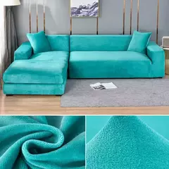Tampa de veludo grosso do sofá para a sala de estar, tampa elástica, sofá de canto em forma L, estiramento, 1,2, 3,4 Seater - Wolf Magazine