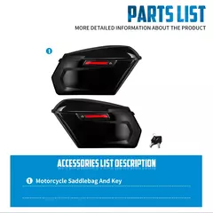 Alforjes laterais da motocicleta tronco bagagem sacos duros para harley touring road king flhr street electra glide flht flhx flhtk 09-23 - Wolf Magazine