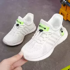 Moda calçados esportivos para crianças, tênis de malha respirável para meninos e meninas, sapatos leves ao ar livre