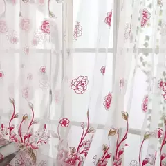 Peony Tule Cortinas para Porta e Janela da Cozinha, Jacquard Sheer Voile, Cortinas de Fios, Sala e Quarto, 100x200cm, Y, 1PC - Wolf Magazine