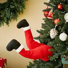 Decoração De Natal De Perna De Elfo De Papai Noel, Perna De Pelúcia, Ornamentos Pendurados, Decoração De Porta, Decoração De Casa, 2024 - Wolf Magazine