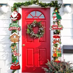 Feliz Natal Hanging Door Banner, Papai Noel, Boneco de Neve, Couplet, Decorações Home, Presentes De Natal, Noel, Ano Novo - comprar online