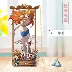 Marcadores de metal de uma peça com vários personagens de desenhos animados para fãs de cosplay figura de anime de uma peça