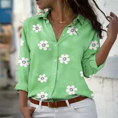 Camisa havaiana de mangas compridas para senhoras, roupas de praia ao ar livre para férias, quintal super grande 6XL, moda feminina, explosão, 2024
