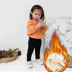 Leggings de pelúcia grossa infantil, calças roscadas, calças quentes, moda versátil, crianças, meninos, meninas, outono, inverno - Wolf Magazine