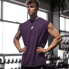 Imagem do Camisola de regata respirável de fitness solta masculina, camiseta sem mangas, colete de secagem rápida, roupas esportivas masculinas, verão