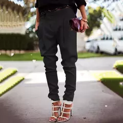 Mulheres chique moda escritório wear harem lápis calças 2023 novo elástico na cintura botão feminino calças casuais streetwear na internet