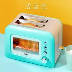 Torradeira elétrica transparente automática, 220v 800w, 6 engrenagens, ajuste de aço inoxidável, cobertura contra poeira, 2 fatias na internet