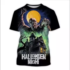 Camiseta de manga curta masculina, filme de terror, vampiro, impressa em 3D, hip-hop, casual, moda verão, novo, 2022 na internet