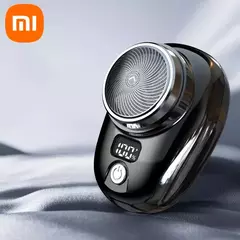 Mini barbeador elétrico para viagens masculinas, navalha portátil, aparador de barba, recarregável, recarregável, rosto na internet