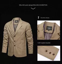 Primavera e Outono Novos Homens Retro Cor Sólida Terno de Negócios Largo Solto Três-breasted Terno Multi-bolso Ocasional Regular Jacket Coat na internet