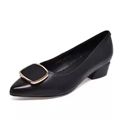 Bombas deslizantes de salto robusto para mulher, sapatos femininos, dedo apontado, salto quadrado, alta qualidade, conforto, festa, casamento, escritório, verão, casual, 2023
